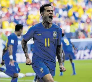  ??  ?? Coutinho lleva la manija de Brasil y su sombra está ‘tapando’ a Neymar // AFP