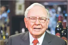  ??  ?? Buffett takes part in interviews before a fundraisin­g luncheon for the nonprofit Glide Foundation in New York. — Reuters photo