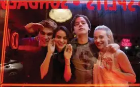  ?? THE CW, THE CW ?? From left, Archie (K.J. Apa), Veronica (Camila Mendes), Jughead (Cole Sprouse) and Betty (Lili Reinhart) make their jump to television from the pages of Archie Comics in The CW’s “Riverdale.” The first season now on DVD.