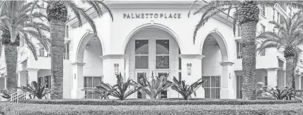  ??  ?? Palmetto Place associatio­n unsuccessf­ully sought to obtain an emergency injunction to keep a couple out of the common areas of the nine-story, 255-unit building. PALMETTO PLACE