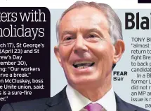  ??  ?? FEAR Blair