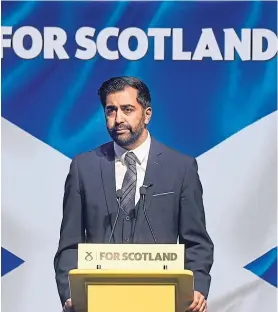  ?? ?? SPEECH: Humza Yousaf repeated call for a ‘Tory free’ Scotland.