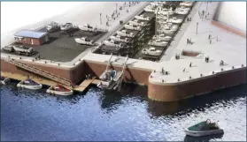  ??  ?? Le port à sec de Dieppe est entièremen­t automatisé. Il a été construit dans la forme de radoub spécialeme­nt réaménagée pour cette activité.
