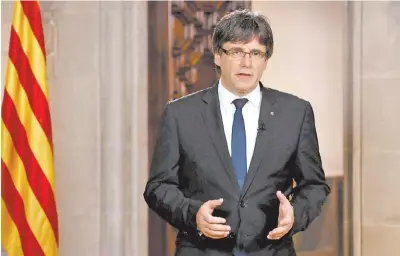  ?? REUTERS ?? Carles Puigdemont, líder catalán, pide mediación en el conflicto.