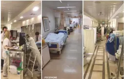  ?? (Courtesy) ?? DOCTORS TREAT internal medicine ward patients in hospital corridors.