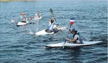  ?? KRIS DUBE
THE WELLAND TRIBUNE ?? France's Under-21 women's team practices at the Internatio­nal Flatwater Centre in Welland on Friday.