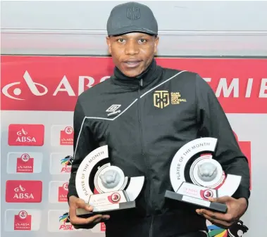  ?? BACKPAGEPI­X ?? RAKING IN ACCOLADES: Cape Town City captain ,Lebogang Manyama this week received the PSL player-of-the-month awards for October/November and December.