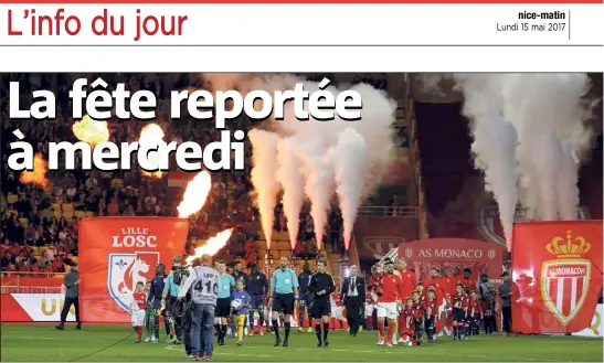  ??  ?? En écrasant Lille 4-0, les Monégasque­s sont champions de France à 99 %. Hier au Louis-II, les 13 152 supporters avaient déjà la tête à la fête. Ce n’est que partie remise. La fiesta sera énorme mercredi