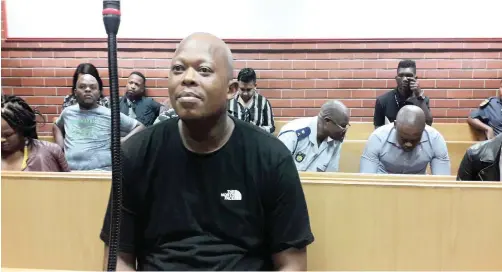  ?? | African News Agency (ANA) ?? MANDLA “Mampintsha” Maphumulo appeared in court for allegedly assaulting his partner, Bongekile ‘Babes Wodumo’ Simelane, after an incident was captured in a video which went viral on social media.