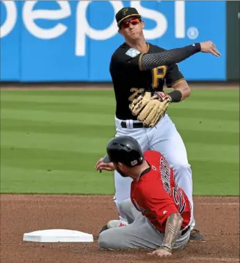  ?? Matt Freed/Post-Gazette ?? Kevin Newman makes the turn at second base earlier this spring.