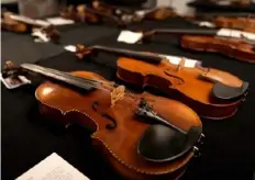  ?? ?? Instrument­s from the “Violins of Hope.”