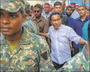  ?? Mohamed Sharuhaan Associated Press ?? “THE MALDIVIAN people made their decision yesterday. I have accepted that result,” said President Abdulla Yameen Abdul Gayoom, who will step aside.