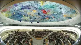  ?? REUTERS ?? Overview of the session of the Human Rights Council at the United Nations in Geneva last February.