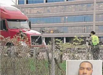  ?? COURTESY OF ABC7 CHICAGO ( ABOVE); ILLINOIS STATE POLICE ( INSET) ?? Law enforcemen­t officials say it was a combinatio­n of eyewitness accounts and video surveillan­ce that led to Anthony Tillmon ( inset) as the prime suspect in Friday’s I- 88 shooting death.