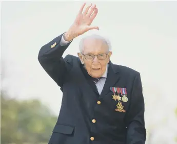  ??  ?? War veteran Captain Tom Moore, 99, raised millions for the NHS. Picture Joe Giddens/PA Wire