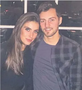  ??  ?? Ryan Mason with fiancee Rachel Peters who was at his bedside yesterday