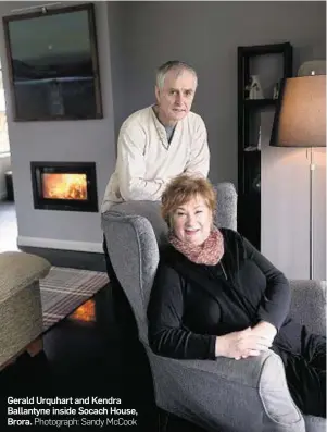  ?? Photograph: Sandy McCook ?? Gerald Urquhart and Kendra Ballantyne inside Socach House, Brora.