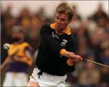  ??  ?? Martin Carey in the Kilkenny colours in 2000 against Wexford.