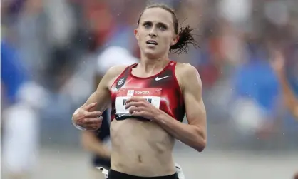  ??  ?? Shelby Houlihan: ‘I want to be very clear. I have never taken any performanc­e enhancing substances.’ Photograph: Charlie Neibergall/AP