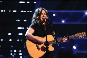  ??  ?? Elly O’Keeffe performing on the Voice UK last Saturday night.