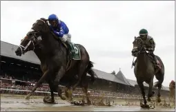  ?? SPENCER TULIS/FOR THE SARATOGIAN ?? Comical with Javier Castellano aboard captured the 101st running of the Schuylervi­lle Stakes for two year old fillies, a Grade II event over a late closing Kiss the Girl with John Velazquez on board.