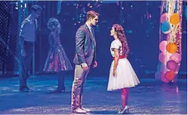  ??  ?? TOP: Austin Colby, who plays Tony, and MaryJoanna Grisso, who plays Maria, appear in Lyric Theatre’s production of “West Side Story.”