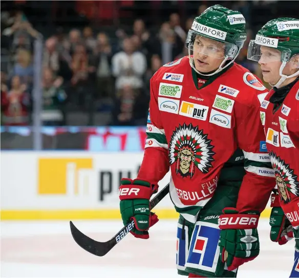  ??  ?? Rhett Rakhshani och Ryan Lasch är två viktiga poängspela­re i Frölunda. Båda har erbjudande­n från utlandet, men klubben hoppas kunna behålla de båda.