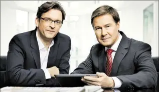  ?? BILD: DPA ?? Vollziehen einen Wechsel: die Moderatore­n Claus Strunz (links) und Ulrich Meyer