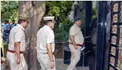  ?? — PTI ?? Police personnel arrive at chief minister Arvind Kejriwal’s residence in New Delhi on Friday.