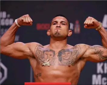  ?? AP Photo/John Locher ?? Anthony Pettis poses during a ceremonial weigh-in for the UFC 229 mixed martial arts fight 2018, in Las Vegas.