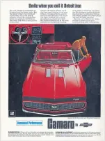  ?? ?? Vintage advert for Chevrolet’s
Camaro muscle car