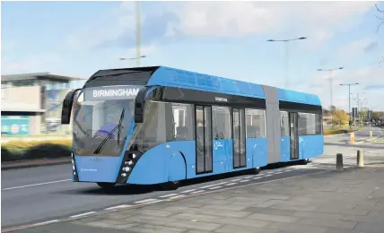  ??  ?? &gt; Artist’s impression­s of one of the new Sprint rapid bus routes in Birmingham