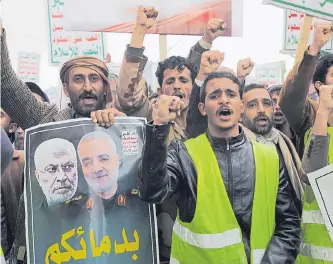  ?? EFE ?? En las calles de Irán ha habido actos masivos clamando por una venganza contra Estados Unidos.