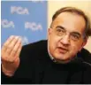  ?? — Reuters ?? Fiat Chrysler CEO Marchionne answers questions from the media in Auburn Hills, Michigan.