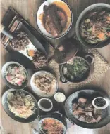  ??  ?? BESTSELLER­S. Balay sa Busay hits: Chickenill­o, Pomelo salad with toasted coconut with calamansi dressing, Pochero Rice, Ang Paboritong Sisig, Shrimps in Buko, Hamonada etc.