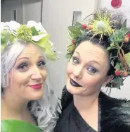  ??  ?? Pamela Mackie and Gillian Gray playing the Good Fairy and Poison Ivy. Over the course of all 40 shows Gillian has been producer Pamela’s “theatrical wingmate”