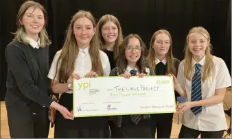  ?? ?? Dunbar Grammar School pupils Anneliese Wishart, Gracie Stebbing, Nuala Coates Auden, Verity Robertson, Hannah Ward and Emily Fairbairn were celebratin­g boosting The Wave Project in Dunbar