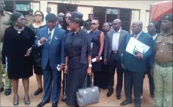  ??  ?? From left: Attorney General and Commission­er for Justice, Anambra State, Dr Mrs Uju Nwogu; Chairman of Presidenti­al Committee on Prisons Reform and Decongesti­on, Justice Ishaq Bello; acting Chief Judge of Anambra State, Justice Ijeoma Onwuamaegb­u, and other members of the committee and prisons officials, during the committee’s visit to Awka Prison... recently