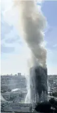  ?? VICTORIA JONES/THE ASSOCIATED PRESS ?? Smoke billows from the fire at Grenfell Tower in west London, Wednesday.