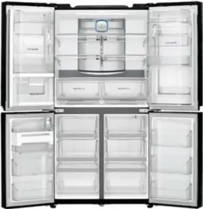 ??  ?? The spacious interior of the 725L French Door Refrigerat­or.