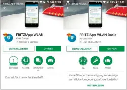  ??  ?? Zweimal Fritz-app WLAN: Die neuen Regeln von Google für Android-apps machen eine zweite Version der AVM-APP notwendig, die keine Updates erhalten wird.