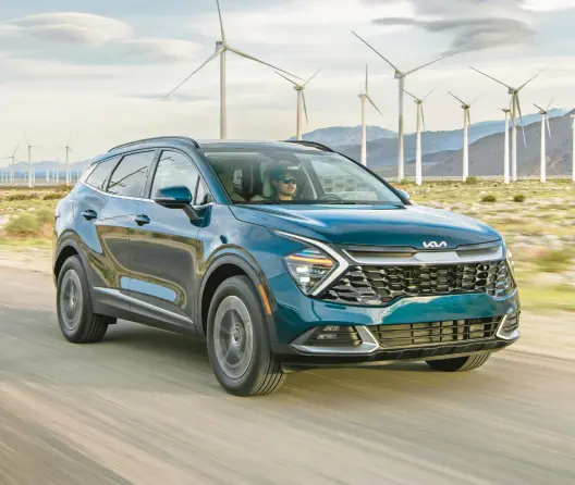  ?? KIA AMERICA ?? The 2023 Kia Sportage is a compact SUV with a first-time hybrid variant. The Sportage is new for 2023 and adds more interior space and technology.