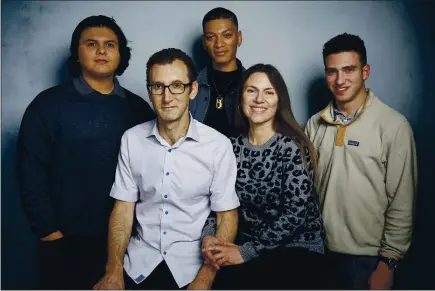  ?? TAYLOR JEWELL — THE ASSOCIATED PRESS ?? From left, Steven Garza, Jesse Moss, Rene Otero, Amanda McBaine and Ben Feinstein gather at the Sundance Film Festival in Utah where their film “Boys State” premiered in January and won the Grand Jury prize.