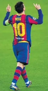  ?? LLUIS GENE / AFP) ?? Brilho. Messi abriu o caminho para a vitória do Barcelona por 5 a 1 sobre o Ferencváro­s