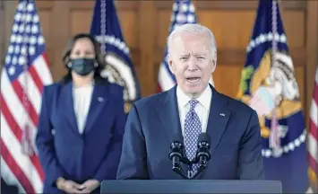  ?? Patrick Semansky / Associated Press ?? President Joe Biden speaks after meeting with leaders from Georgia’s Asian-american and Pacific Islander community on Friday at Emory University in Atlanta.