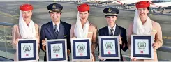  ??  ?? Emirates named Best Airline in the World in Tripadviso­r Travelers’ Choice Awards for Airlines 2017