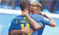  ?? FOTO: DPA ?? Torschütze­n unter sich: Neymar und Coutinho.