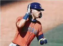  ?? Karen Warren / Staff photograph­er ?? Barring an extension, Astros star Carlos Correa will become a free agent after the 2021 season.