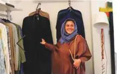  ?? Courtesy: Instagram ?? Eman Joharjy in her studio. Joharjy said she began designing — and wearing — sports abayas publicly in 2007.