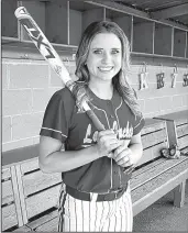  ?? Submitted photo ?? will play softball at Arkansas. Hicks hit nine home runs and drove in 33 runs to lead the Lady Jackets to a Class 6A state championsh­ip.